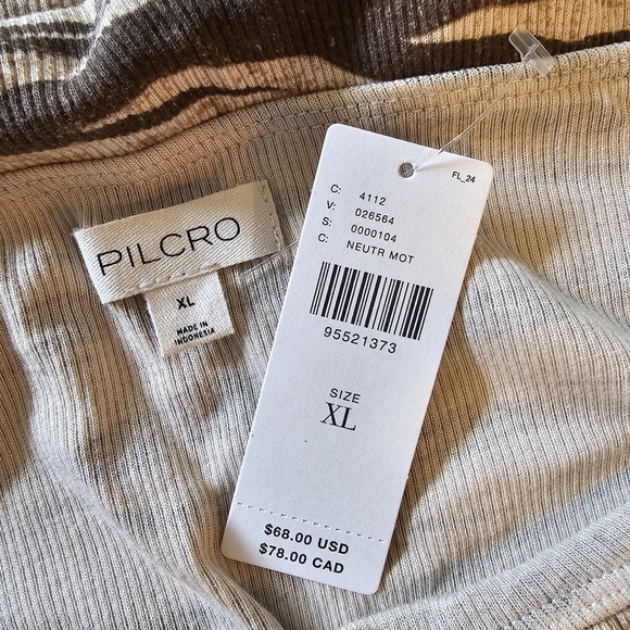 Pilcro Off-The-Shoulder Long-Sleeve Top, XL, Neutral Zebra Print - Picture 16 of 16